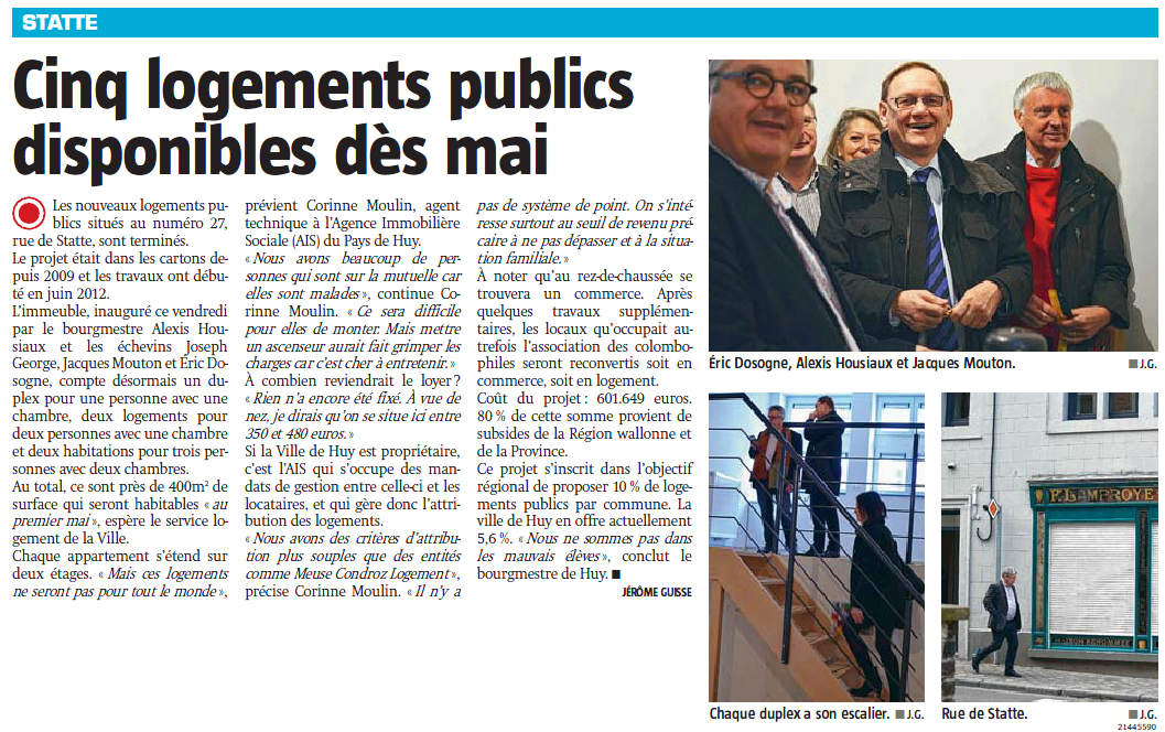 Article la meuse Statte logements sociaux